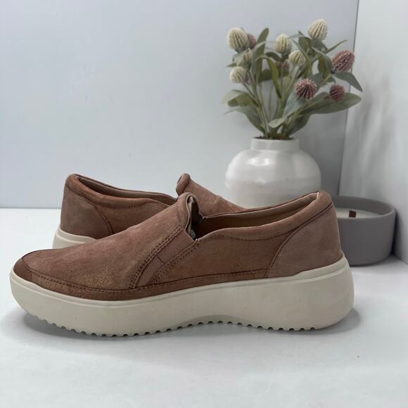 Vionic Kearny Platform Leather Slip-On Sneaker Loafer Tan Women 10M - Picture 6 of 10